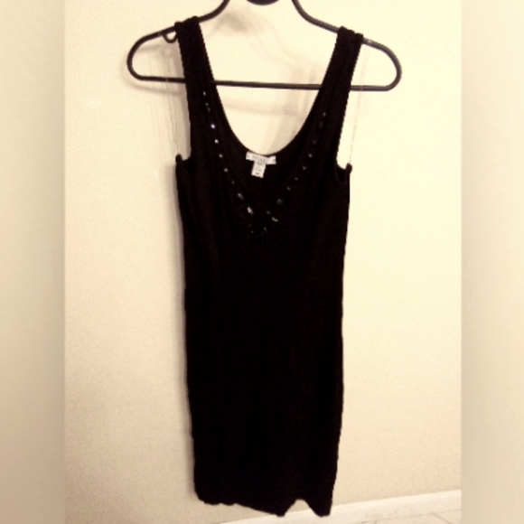 Kische Dresses & Skirts - Black Sleeveless Dress with Studded V-Neck Kische Women's size Medium